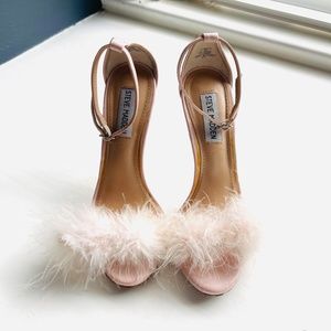 Pink Steve Madden Feather Shoes